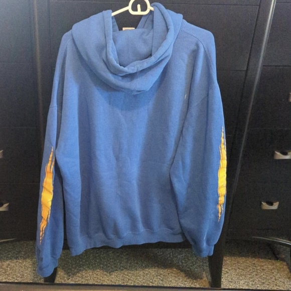 SALE RARE Vintage 90s hoody mens Large blue to the edge breakdown funny graphic - Picture 4 of 7